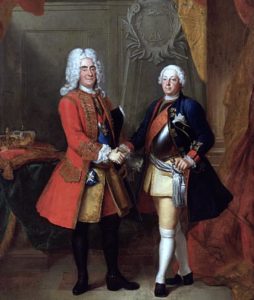 Friedrich Wilhelm und Karl IV. beim Vertragsabschluss 1726