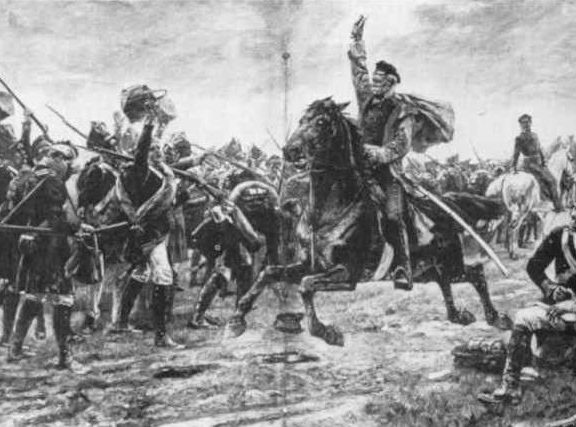 Generallfeldmarschall Blücher in der Schlacht von Belle Alliance (Waterloo)