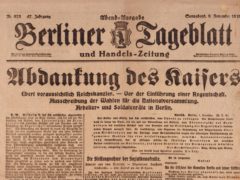 Abdankung des Kaisers im Berliner Tageblatt vom 9. November 1918
