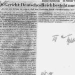 Zeitungsartikel der Bonner Rundschau von 1951 zum Deutschen Reich